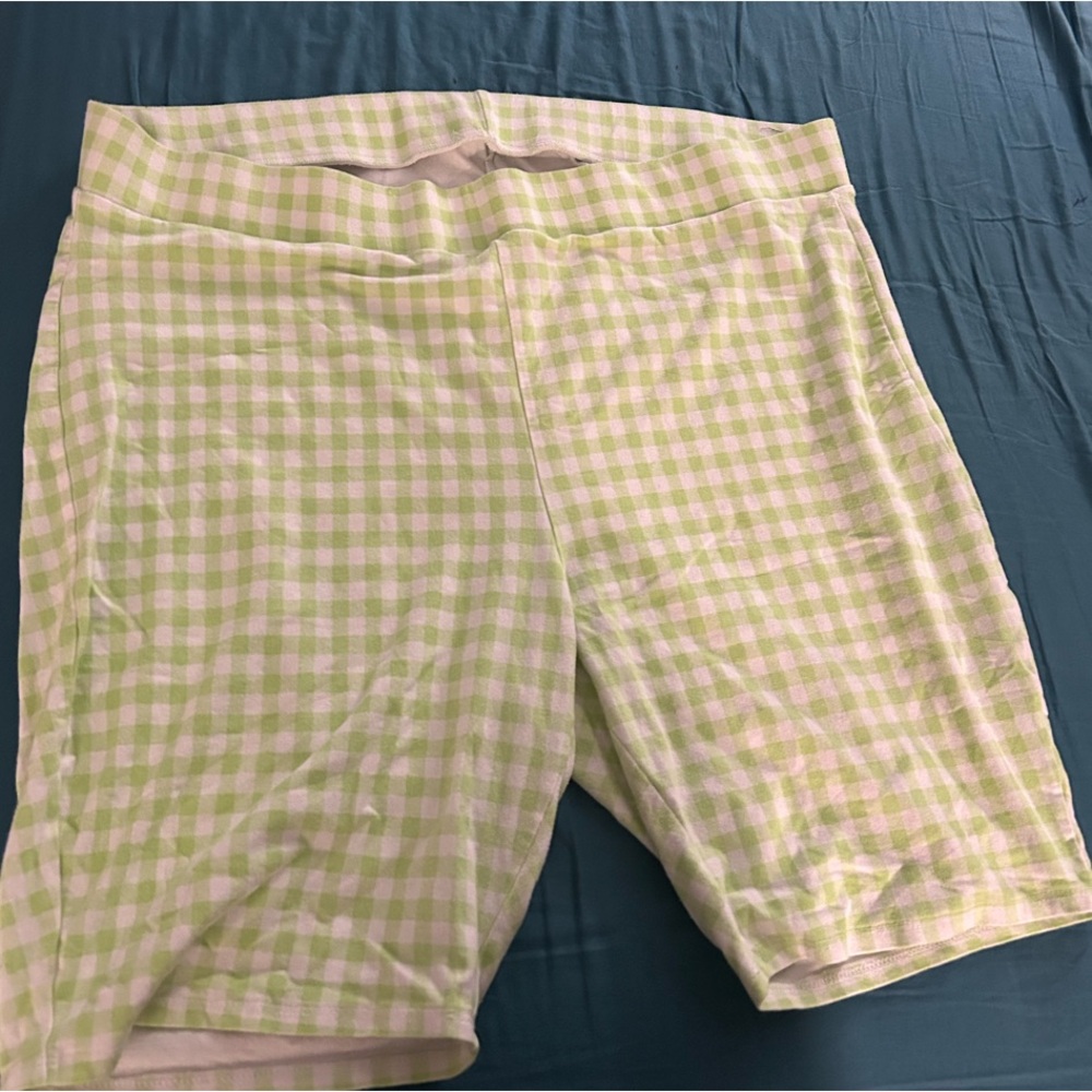 Green Gingham Shorts